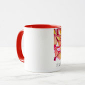 Roze Dahlia flower art Happy Moederdag mok (Voorkant links)