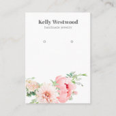 Roze Dahlia Flower Blossom Earring Display Kaart Visitekaartje (Voorkant)