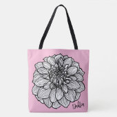 Roze Dahlia Flower Canvas tas (Voorkant)