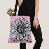 Roze Dahlia Flower Canvas tas (Dichtbij)