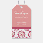 Roze Dahlia Flower Pattern Dank je cadeau Labels Cadeaulabel (Voorkant)
