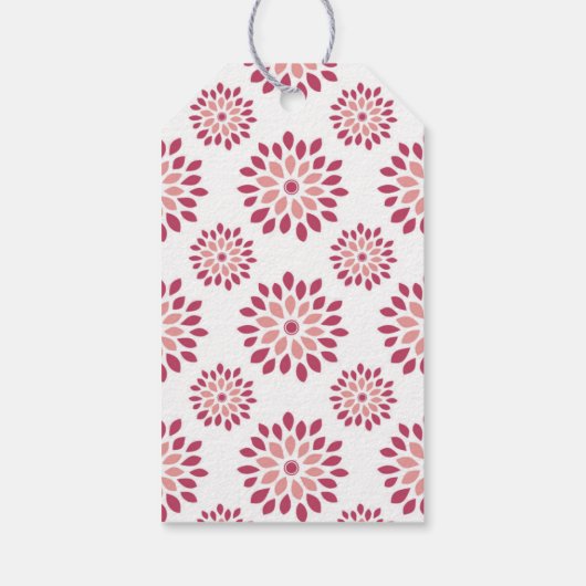 Roze Dahlia Flower Pattern Dank je cadeau Labels Cadeaulabel (Achterkant)