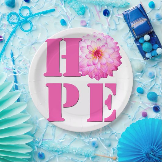 Roze Dahlia Flower Photo HOPE Paper Bord (Feest)