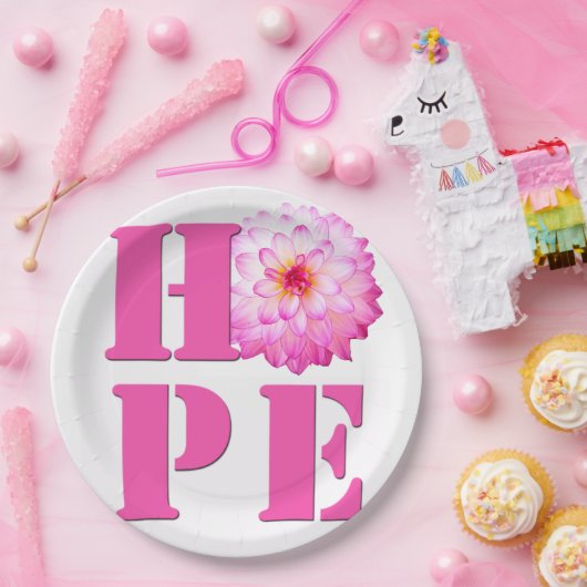Roze Dahlia Flower Photo HOPE Paper Bord (Feest)