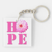 Roze Dahlia Flower Photo HOPE Sleutelhanger (Achterkant)