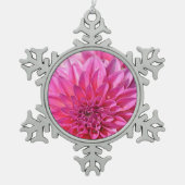 Roze dahlia flower print kerstversiering tin sneeuwvlok ornament (Voorkant)