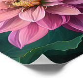 Roze Dahlia Flowers Art Print Poster (Hoek)