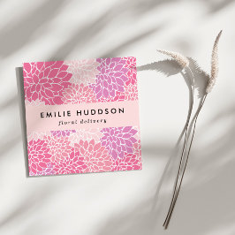 Roze Dahlia Flowers, Floristry, bloemenwinkel Vierkante Visitekaartje