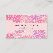 Roze Dahlia Flowers, Floristry, bloemenwinkel Visitekaartje (Voorkant)