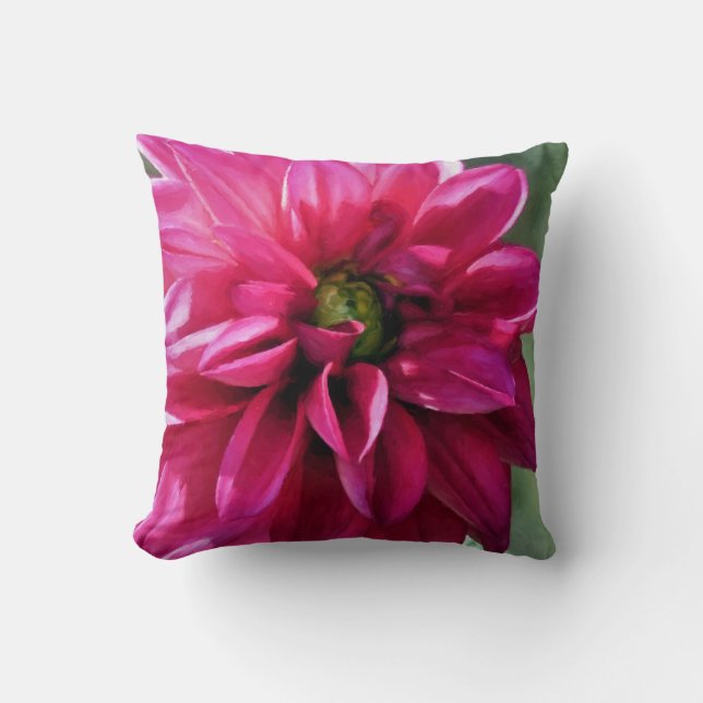 Roze Dahlia - kussen (Voorkant)