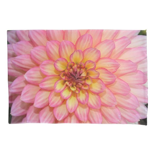 Roze dahlia kussensloop (Voorkant)