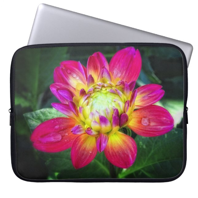 Roze Dahlia-laptoptas Laptop Sleeve (Voorkant)