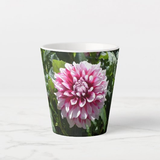 Roze Dahlia Latte Mok (Voorkant)
