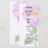 Roze Dahlia met dauw Menu (Voorkant / Achterkant)