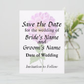 Roze Dahlia met dauw Save The Date (Staand voorkant)
