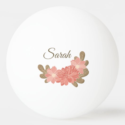 Roze Dahlia met naam Pingpongbal (Voorkant)