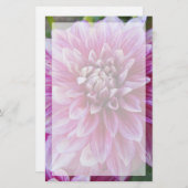 Roze Dahlia met rand Briefpapier (Voorkant / Achterkant)