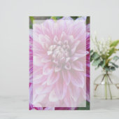 Roze Dahlia met rand Briefpapier (Staand voorkant)