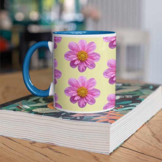 Roze Dahlia Patroon Mok