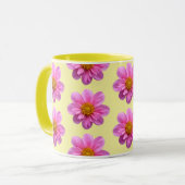 Roze Dahlia Patroon Mok (Voorkant links)