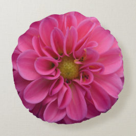 Roze Dahlia Round Sierkussen Rond Kussen