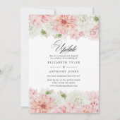 Roze Dahlia Trouwupdate in Pastel Kleur Kaart (Voorkant)