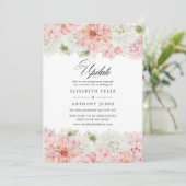 Roze Dahlia Trouwupdate in Pastel Kleur Kaart (Staand voorkant)