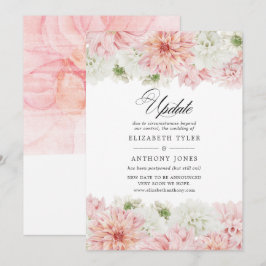Roze Dahlia Trouwupdate in Pastel Kleur Kaart