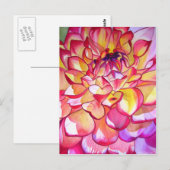 Roze Dahlia waterverf fijne kunst Briefkaart (Voorkant / Achterkant)