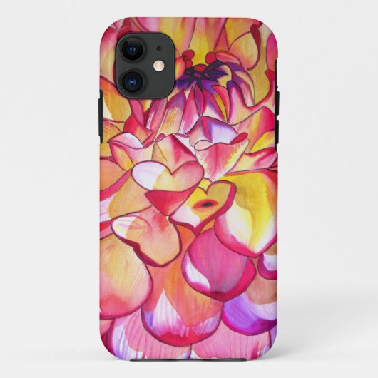 Roze Dahlia waterverf fijne kunst Case-Mate iPhone Case (Achterkant)