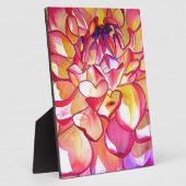 Roze Dahlia waterverf fijne kunst Fotoplaat (Zijkant)