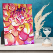 Roze Dahlia waterverf fijne kunst Fotoplaat (Zijkant)