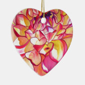 Roze Dahlia waterverf fijne kunst Keramisch Ornament (Rechts)