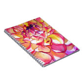 Roze Dahlia waterverf fijne kunst Notitieboek (Rechterzijde)