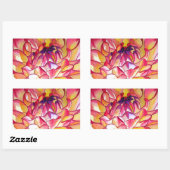 Roze Dahlia waterverf fijne kunst Rechthoekige Sticker (Vel)