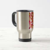 Roze Dahlia waterverf fijne kunst Reisbeker (Voorkant links)