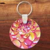 Roze Dahlia waterverf fijne kunst Sleutelhanger (Voorkant)