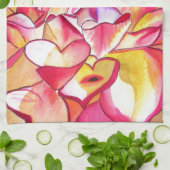 Roze Dahlia waterverf fijne kunst Theedoek (Gevouwen)