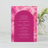 Roze Dahlia Waterverf Floral Elegant Bruiloft Kaart (Staand voorkant)