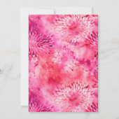 Roze Dahlia Waterverf Floral Elegant Bruiloft Kaart (Achterkant)