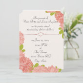Roze Dahlia Wedding Invitation Kaart (Staand voorkant)
