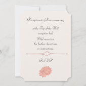 Roze Dahlia Wedding Invitation Kaart (Achterkant)