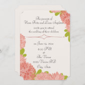 Roze Dahlia Wedding Invitation Kaart (Voorkant / Achterkant)