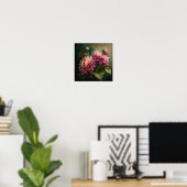 Roze Dahlias Bloem Kunstprint Poster (Thuiskantoor)
