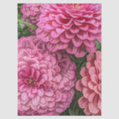 Roze Dahlias Bloemen Tissuepapier (Voorkant)