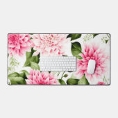 roze dahlias bloemmotief bureaumat (Keyboard & Muis)