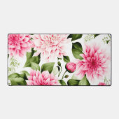 roze dahlias bloemmotief bureaumat (Voorkant)