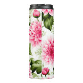  roze dahlias bloemmotief thermosbeker (Achterkant)