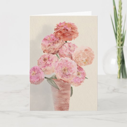 Roze Dahlias Kaart (Voorkant)