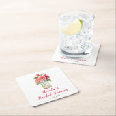 Roze Dahlias Mason Jar Bruiloft Feest Kartonnen Onderzetters (Insitu)